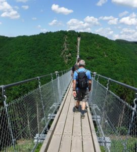 Walking on a bridge